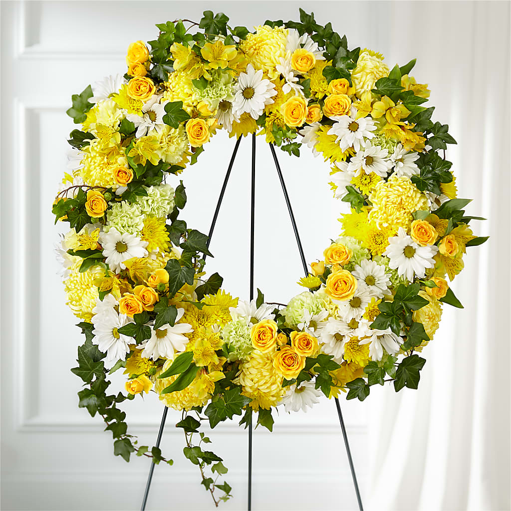 Golden Remembrance Wreath – SIA'S BLOSSOM BLOOMS, Griffin GA