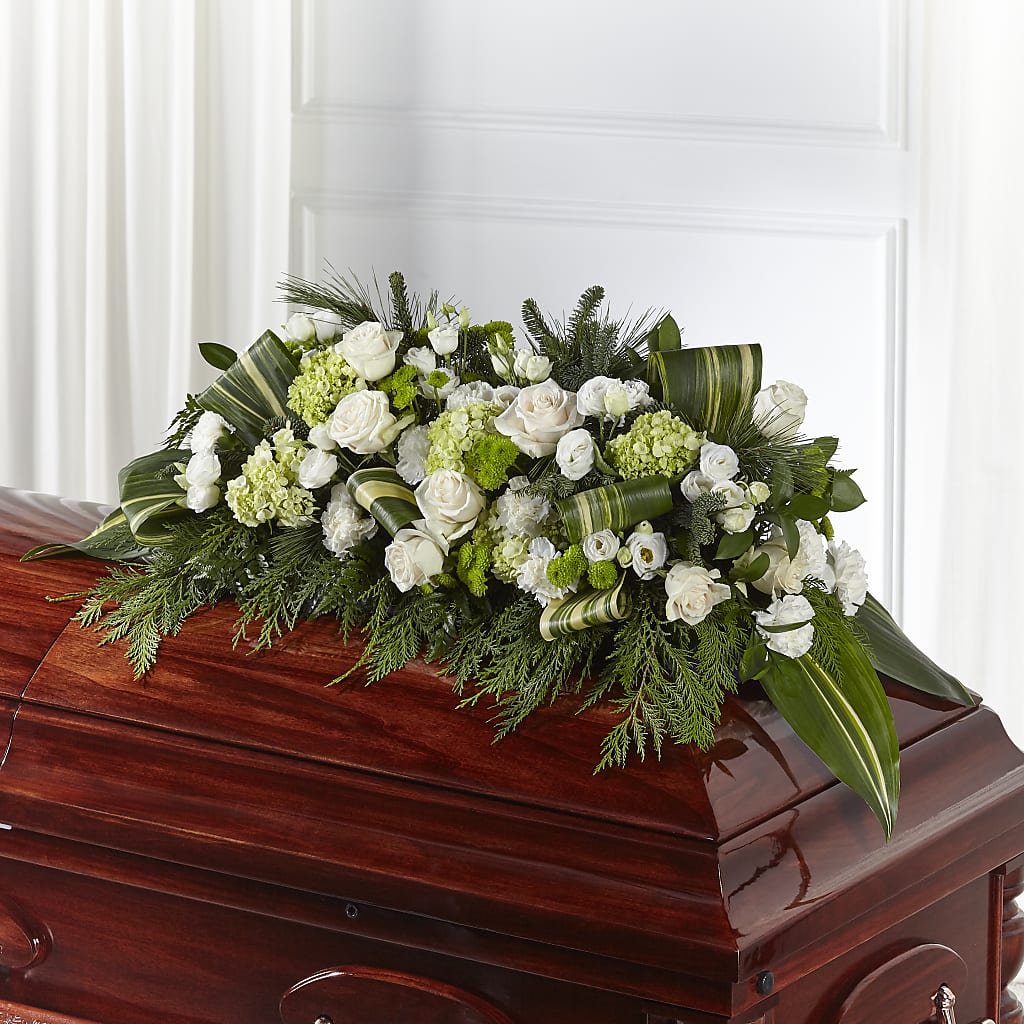 Hopeful Gesture Casket Spray – SIA'S BLOSSOM BLOOMS, Griffin GA