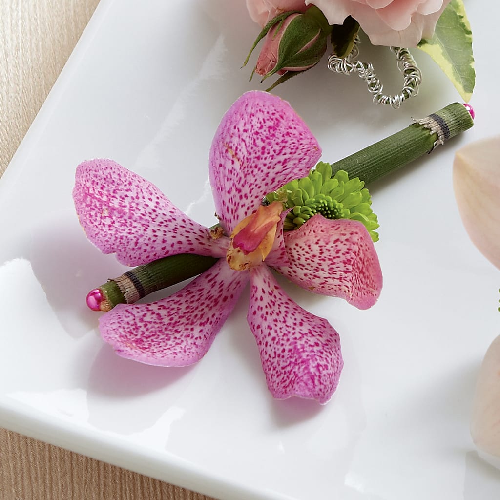 Pink Mokara Boutonniere – SIA'S BLOSSOM BLOOMS, Griffin GA