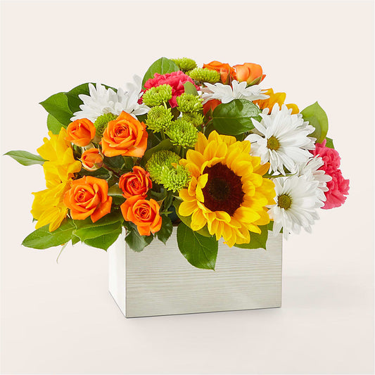 Sun-drenched Blooms Box Bouquet – SIA'S BLOSSOM BLOOMS, Griffin GA