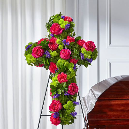 Tribute Rose Floral Cross – SIA'S BLOSSOM BLOOMS, Griffin GA