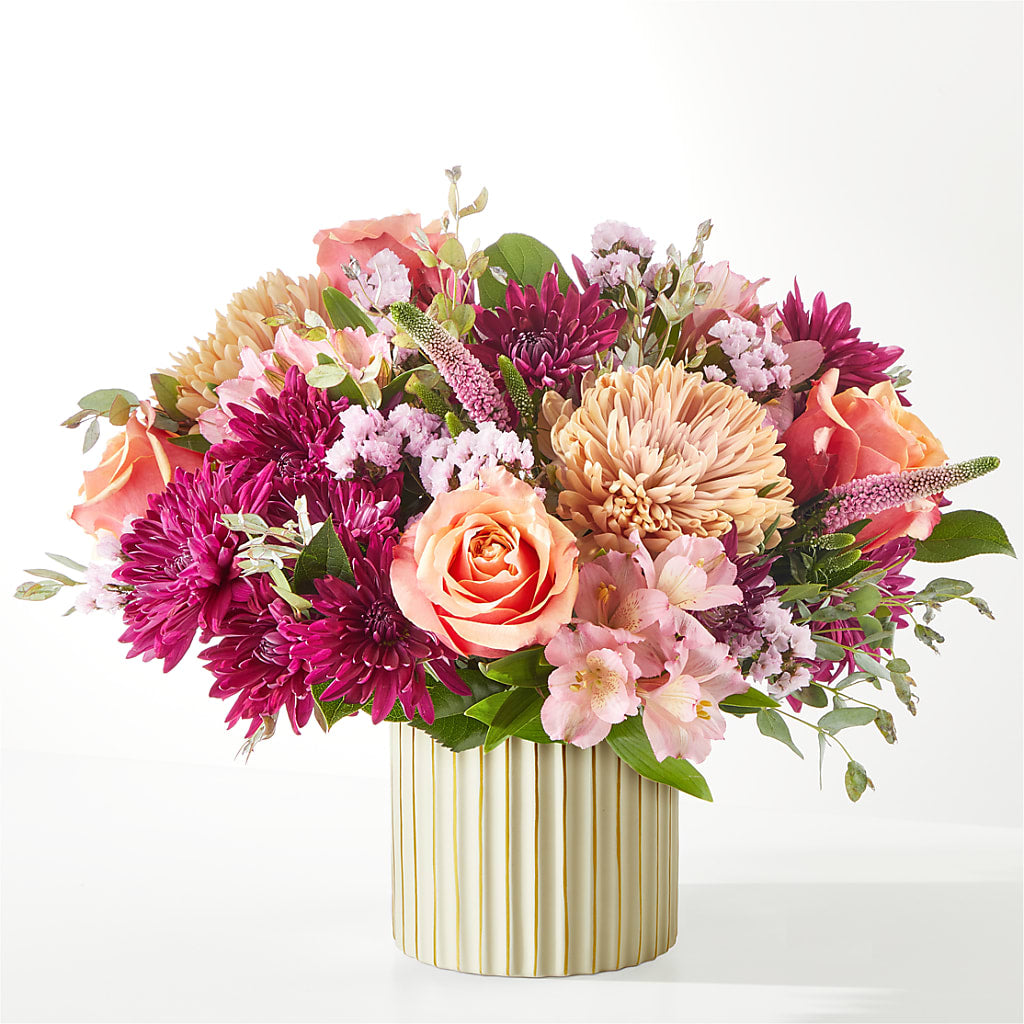Berry Cobbler Bouquet with Ivory Vase – SIA'S BLOSSOM BLOOMS, Griffin GA