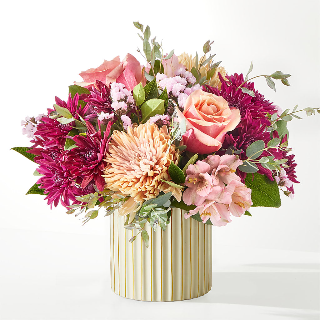 Berry Cobbler Bouquet with Ivory Vase – SIA'S BLOSSOM BLOOMS, Griffin GA