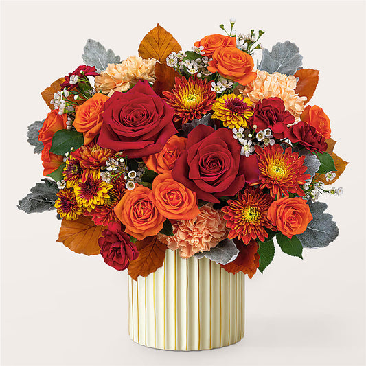 Merlot Bouquet with Ivory Vase – SIA'S BLOSSOM BLOOMS, Griffin GA