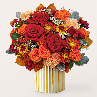 Merlot Bouquet with Ivory Vase – SIA'S BLOSSOM BLOOMS, Griffin GA