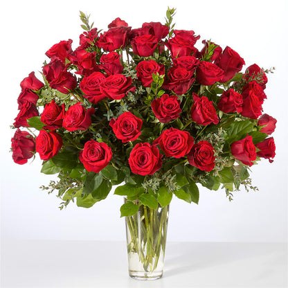Forever Yours Fifty Stem Red Rose Bouquet – SIA'S BLOSSOM BLOOMS, Griffin GA