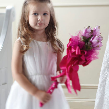 Sparkle Pink Flower Girl Bouquet – SIA'S BLOSSOM BLOOMS, Griffin GA