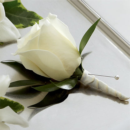 White Rose Boutonniere – SIA'S BLOSSOM BLOOMS, Griffin GA